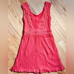 Pink Blush Dress, Coral, Sleeveless, Scoop Neck, Size Small